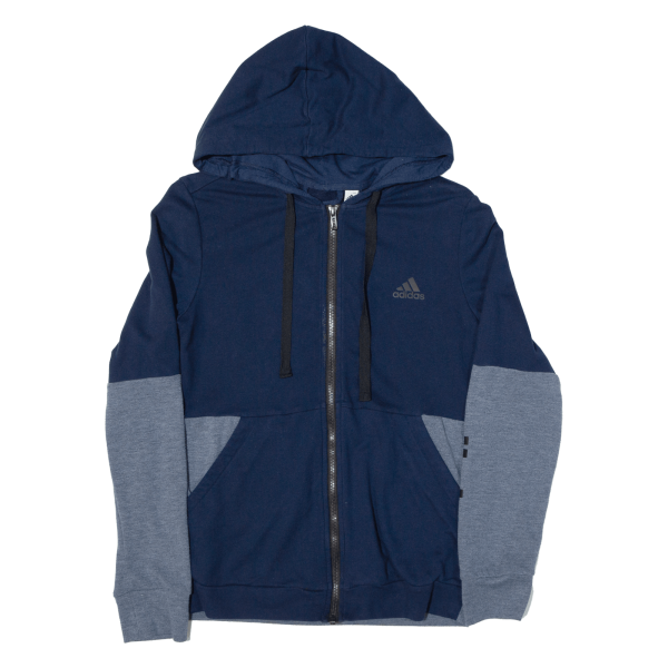 ADIDAS Womens Blue Hoodie Full Zip UK 12 Supply