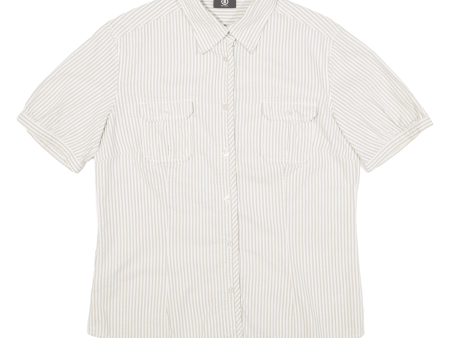 BOGNER Womens Shirt White Striped L For Discount