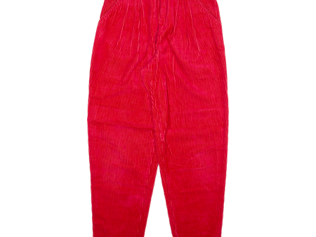 Womens Corduroy Trousers Red Relaxed Mom W26 L29 For Cheap