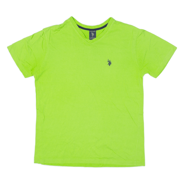 US POLO ASSN. Mens T-Shirt Green USA V-Neck S Online Hot Sale