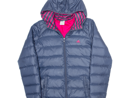 ADIDAS Insulated Womens Puffer Jacket Blue Hooded S For Sale