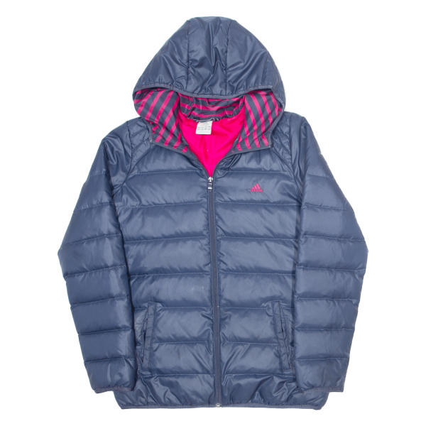 ADIDAS Insulated Womens Puffer Jacket Blue Hooded S For Sale