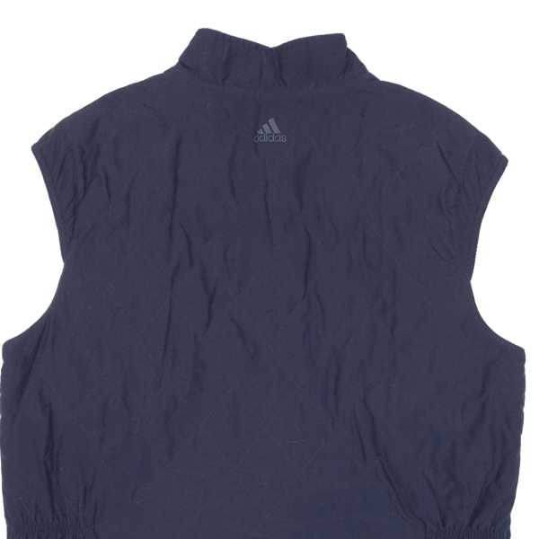 ADIDAS Fleece Lined Womens Quilted Gilet Blue UK 18 For Cheap