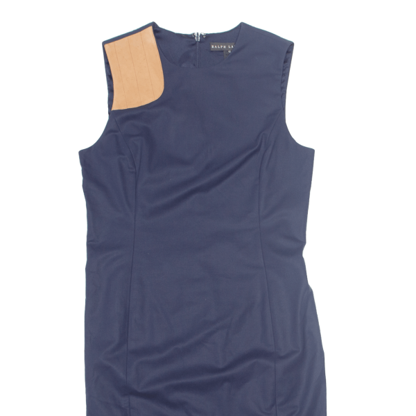 RALPH LAUREN Womens Pencil Dress Blue Sleeveless Midi M Online Sale