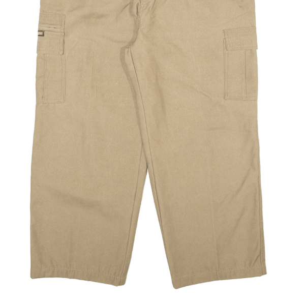 SHUAIER Cargo Mens Trousers Beige Relaxed Straight W36 L25 For Cheap