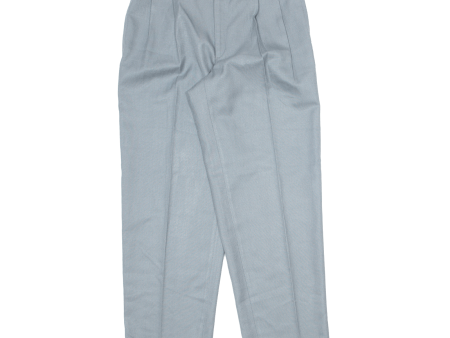 Pleated Mens Trousers Grey Regular Straight W32 L30 on Sale