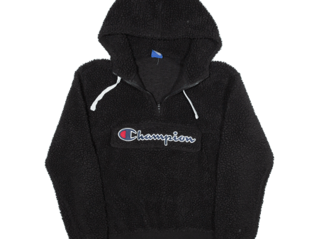 CHAMPION 1 4 Zip Fleece Womens Black Hoodie L on Sale