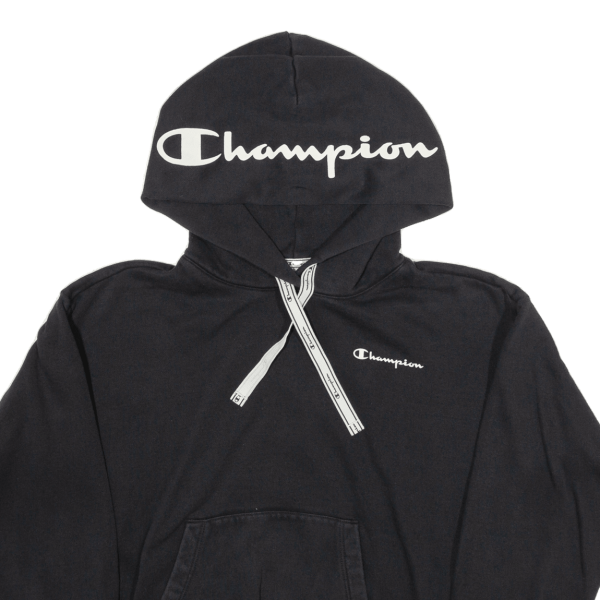 CHAMPION Womens Black Hoodie L on Sale