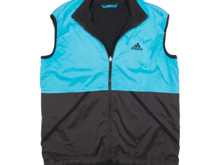 ADIDAS Fleece Lined Mens Shell Waistcoat Blue S Supply