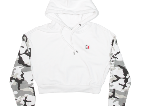 KARL KANI Cropped Womens White Hoodie S Online