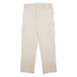 ALUART Cargo Mens Trousers Cream Regular Straight W32 L30 on Sale