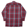 BREMO Mens Shirt Red 90s Check Long Sleeve L For Cheap