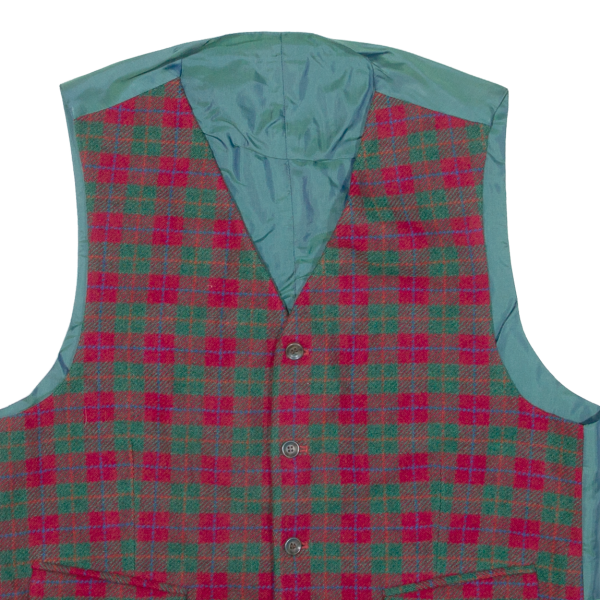 YVES GERARD Mens Blazer Waistcoat Green Knit Wool Check L Cheap