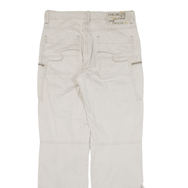 TIMEZONE Cargo Mens Trousers Beige Relaxed Straight W30 L32 For Sale