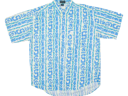 BBC SPORT Mens Shirt Blue Crazy Pattern XL Cheap