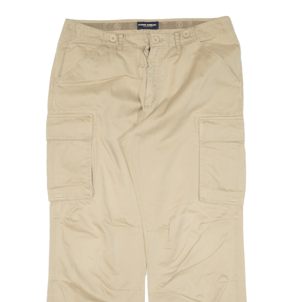 TOM TAILOR Cargo Mens Trousers Beige Loose Straight W36 L30 Sale