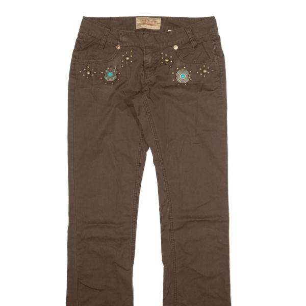 PHARD Womens Trousers Brown Slim Straight W28 L33 Sale