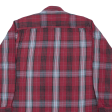 BREMO Mens Shirt Red 90s Check Long Sleeve L For Cheap