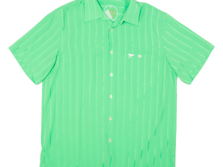 Bright Mens Shirt Green Striped L Supply