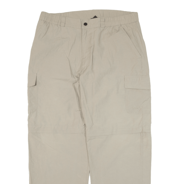 TREVOLUTION Cargo Zip-off Mens Trousers Beige Loose Straight W34 L29 Online