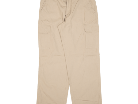 SEA BARRIER Cargo Mens Trousers Beige Loose Straight W33 L30 For Discount