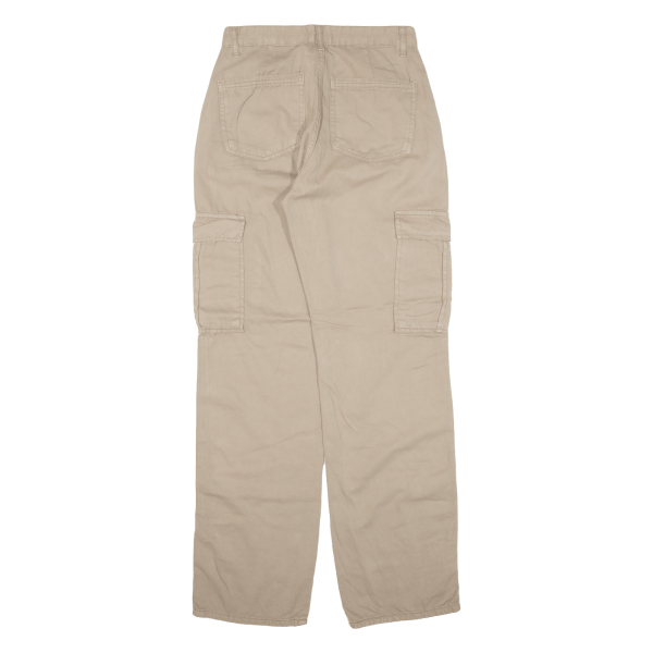 STR Cargo Womens Trousers Beige Regular Straight W27 L31 For Cheap