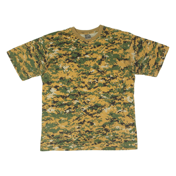 & OTHER STORIES Digi Camo Print Mens T-Shirt Green L on Sale