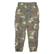 BERSHKA Camo Cargo Girls Trousers Green Regular Tapered W26 L24 Fashion