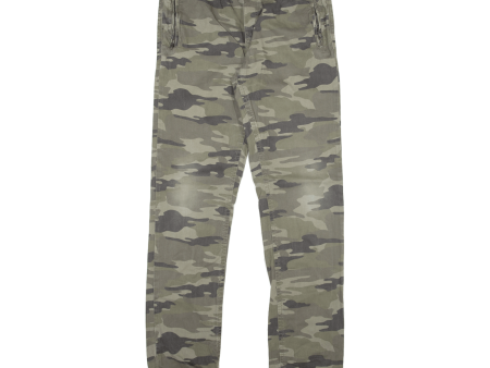 SKATE NATION Camo Mens Trousers Green Regular Tapered W31 L33 Online Hot Sale