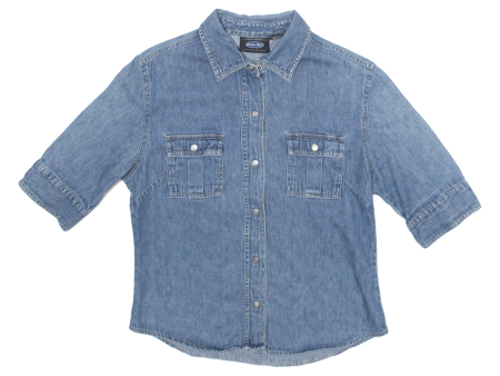 ANCHOR BLUE Womens Denim Shirt Blue 90s M Online Hot Sale