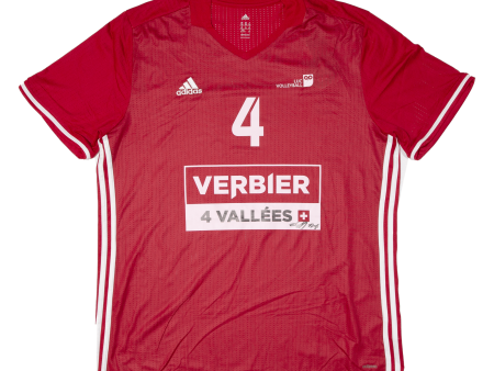 ADIDAS Luc Volleyball Mens Jersey Red V-Neck 2XL Discount