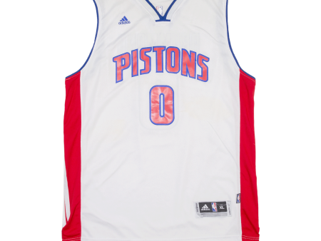 ADIDAS Detroit Pistons 0 Drummono Mens Jersey White Sleeveless USA V-Neck XL Online Hot Sale