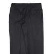 TREVIRA Pleated Mens Trousers Black Loose Straight Wool W35 L28 Fashion