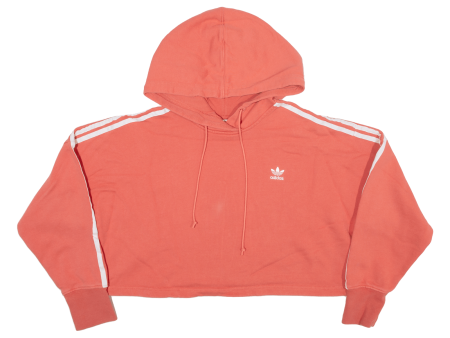 ADIDAS Cropped Womens Pink Hoodie UK 8 Supply