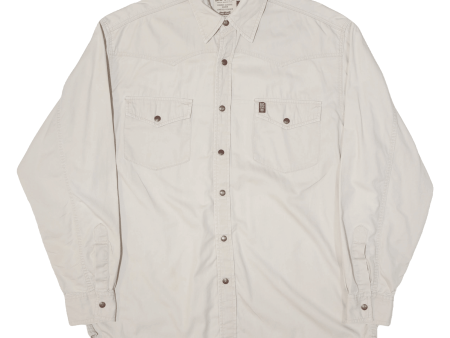 BIG STAR Mens Heavy Shirt Beige Long Sleeve M Supply