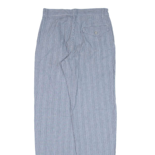 TORERO Striped Womens Trousers Blue Relaxed Tapered W27 L31 Sale