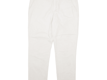 CALVIN KLEIN Womens Trousers White Slim Tapered W33 L27 Online Sale