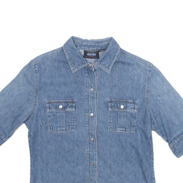 ANCHOR BLUE Womens Denim Shirt Blue 90s M Online Hot Sale