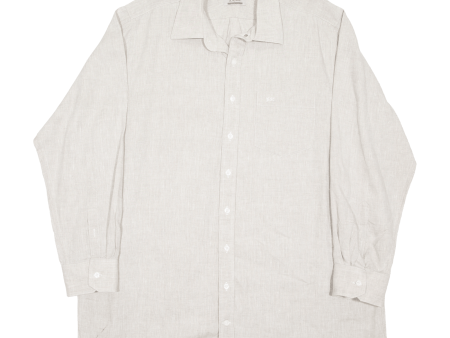 BEFENI Mens Formal Shirt Grey Linen Long Sleeve XL Online now