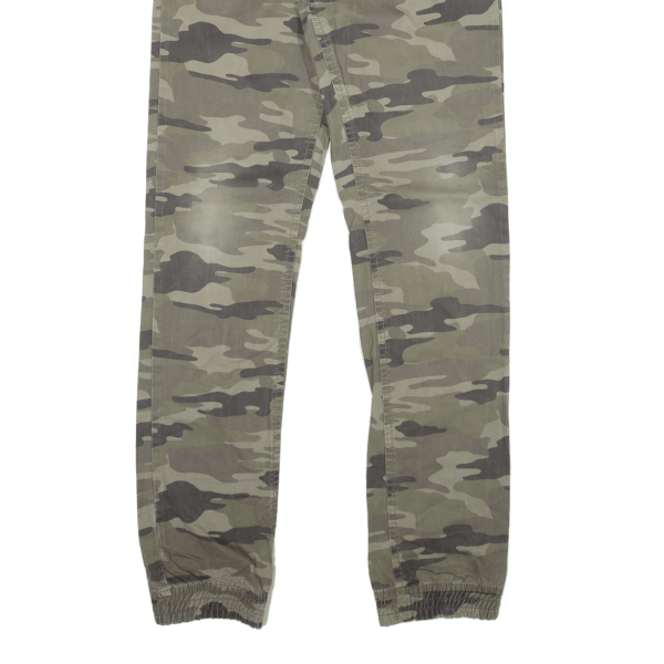 SKATE NATION Camo Mens Trousers Green Regular Tapered W31 L33 Online Hot Sale