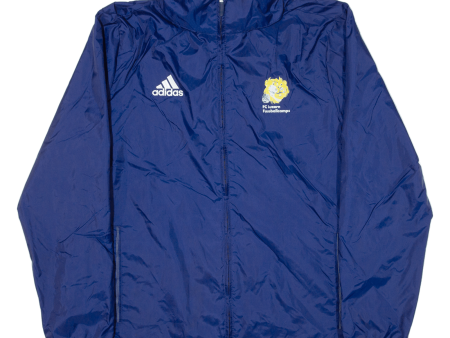 ADIDAS Mens Rain Jacket Blue Nylon Hooded M Online Hot Sale