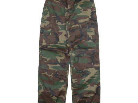 Camo Cargo Mens Trousers Green Regular Straight W27 L30 Online now