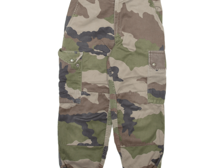 SOVICO Camo Cargo Womens Trousers Green Relaxed Tapered W28 L23 on Sale