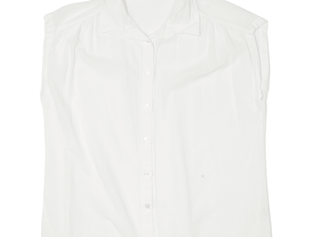 ACKERMANN Womens Plain Shirt White Sleeveless M Discount