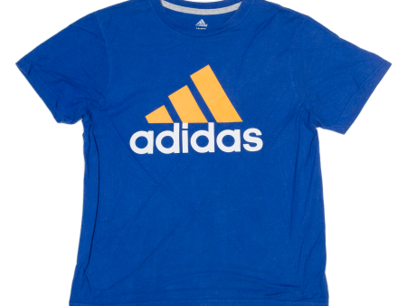 ADIDAS Boys T-Shirt Blue L Cheap