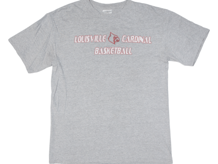 ADIDAS Louisville Cardinal Basketball Mens T-Shirt Grey USA S Cheap