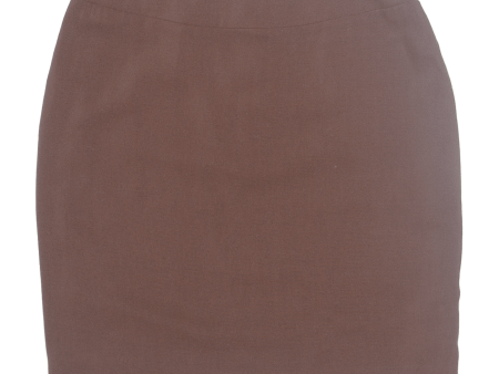 KENZO Womens Pencil Skirt Brown Knee Length Wool M Cheap