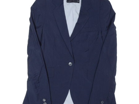 ZARA Womens Blazer Jacket Blue XS Hot on Sale