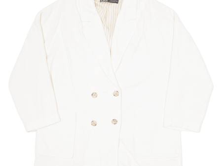 ZARA Womens Blazer Jacket Cream L Online Sale