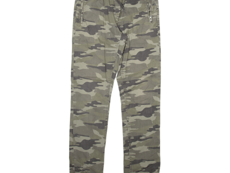 SKATE NATION Camo Jogger Style Mens Trousers Green Regular Straight W30 L33 For Discount